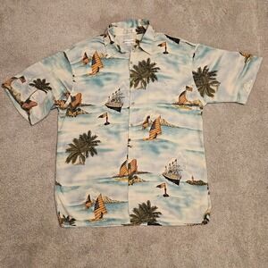 Vintage Pierre Cardin Hawaiian Shirt Men's Large – Made in Korea 100%‎ Rayon